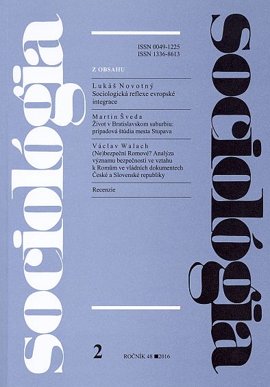 Sociology - Slovak Sociological Review Cover Image