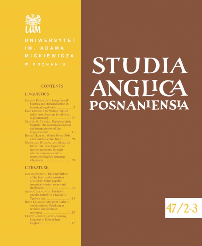 Studia Anglica Posnaniensia Cover Image