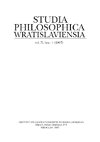 Studia Philosophica Wratislaviensia Cover Image