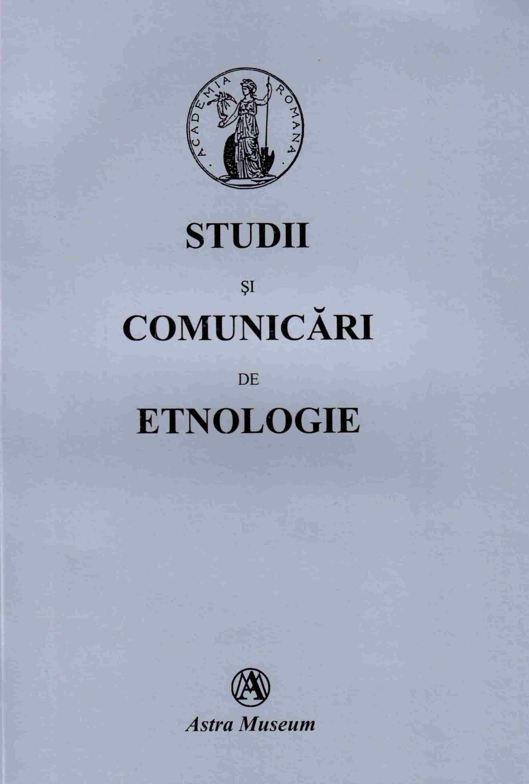 STUDIES AND COMMUNICATIONS OF ETHNOLOGY
