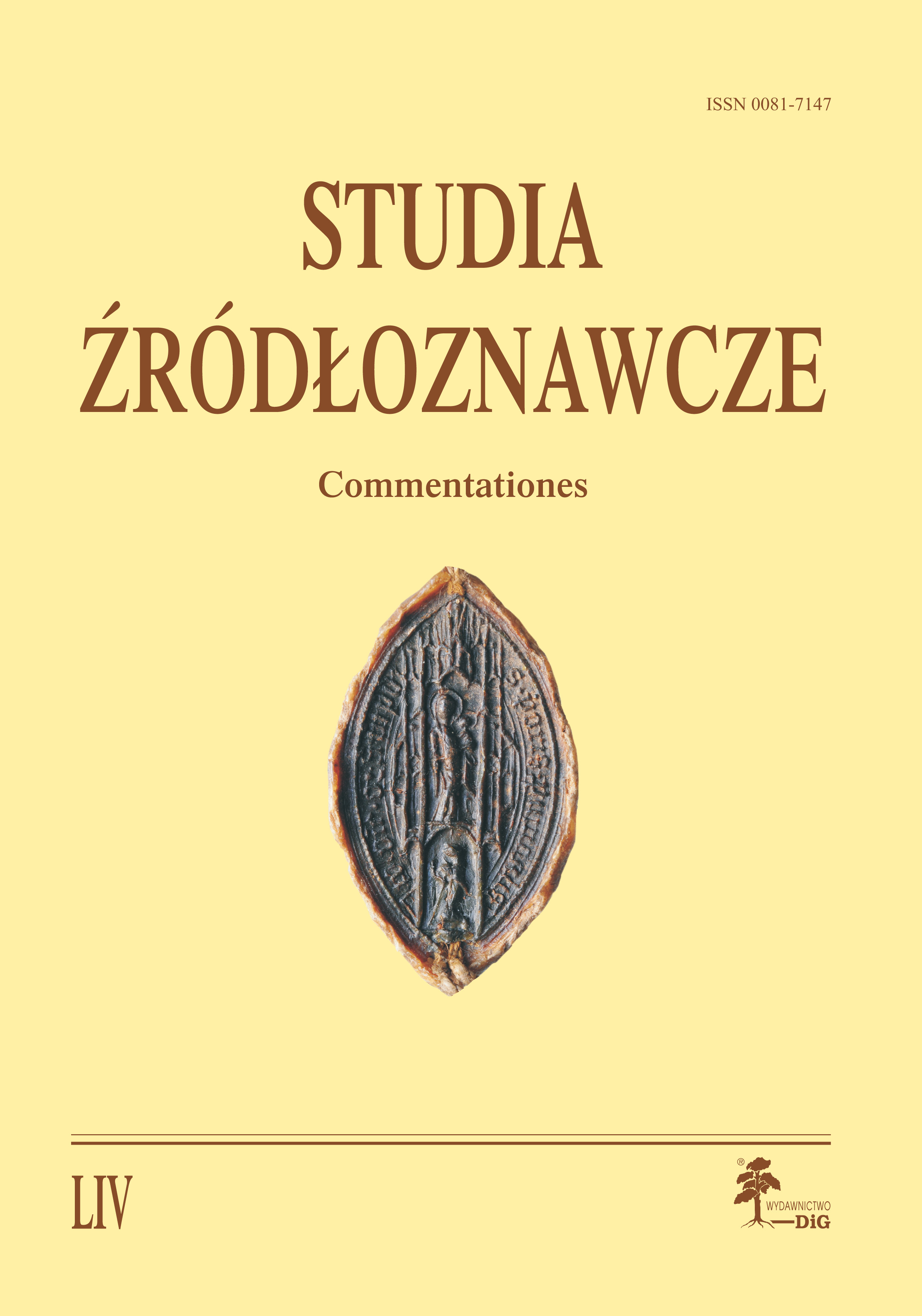 Studia Źródłoznawcze. Commentationes