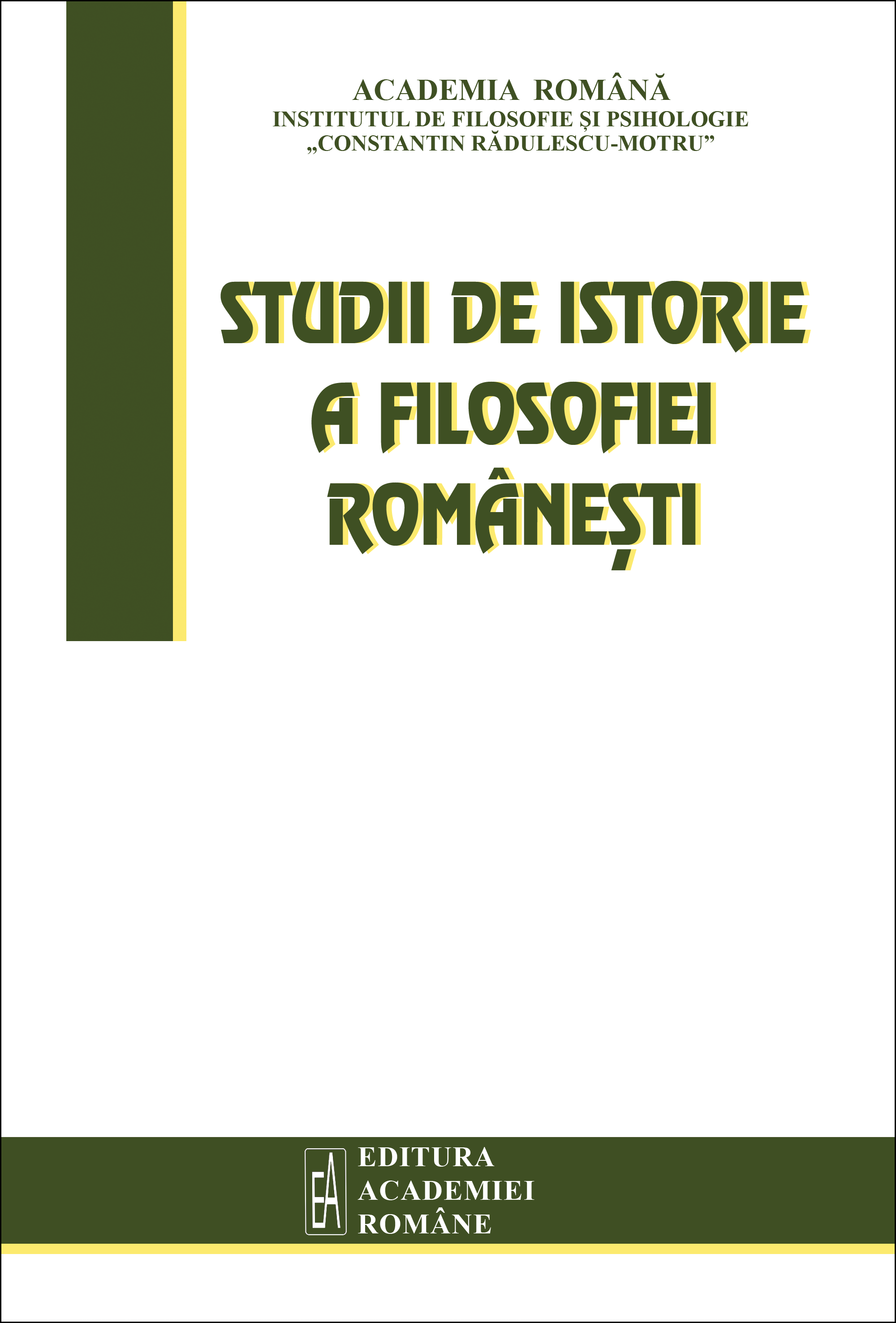 Studies on the History of Romanian Philosophy Cover Image